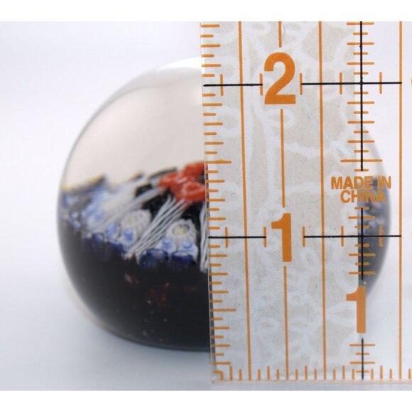 Vintage Scottish Millefiori Paperweight Red Blue White Canes - Picture 8 of 9